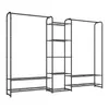 A freestanding metal garment rack with multiple shelves, shown against a white background. Náhled obrázku produktu