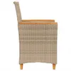 vidaXL Chaises de jardin avec coussins 2 pcs. Beige Poly Voir les images du produit 6