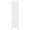 A tall, narrow white cabinet with a seam across the middle and dark feet, viewed from the side. Produktbild-Vorschau