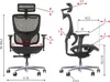 Sedia girevole ergonomica da ufficio ErgoNew S1A, base in Anteprima dell’immagine prodotto 7