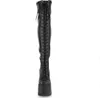 Demonia | Overknee Stiefel - Camel-300 - Schwarz - EU 38 - Produktbild-Vorschau 2