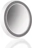 A close-up of a round mirror with a white frame and a gray rim. Anteprima dell’immagine prodotto