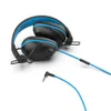 A pair of black and blue headphones with a blue cord and a 3.5mm jack is shown against a white background. Náhled obrázku produktu