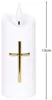 Weiße LED-Kerze mit Kreuz und Flammeneffekt, Produktbild-Vorschau 4