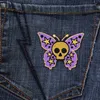 Aufnäher - Totenkopf Schmetterling - lila-ocker - Patch Produktbild-Vorschau 7
