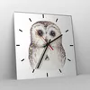Wanduhr - Quadrat - Glasuhr - Eule Waldkauz Grafik - Produktbild-Vorschau 4