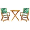 vidaXL 3-tlg. Bistro-Set Blattmuster Stoff und Massivholz Produktbild-Vorschau 1