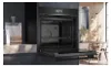 Siemens iQ700, Einbau-Backofen mit Dampfunterstützung, 60 x 60 cm, Schwarz, Edelstahl, HR736G1B1 Schrägansicht geöffnet Einbau Produktbild-Vorschau