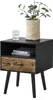 Table d'appoint 'Gävle' 57x42x40 cm avec tiroir Noir/Ton Voir les images du produit 1