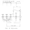 Technical drawing of a faucet with dimensions and installation guidelines. Podgląd zdjęcia produktu