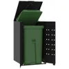 vidaXL Mülltonnenbox für 1 Tonne Schwarz 69x79x117 cm Stahl Produktbild-Vorschau 2
