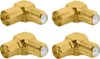 ARLI 4x TV Winkeladapter vergoldet – IEC 9,5 mm 2x Stecker Produktbild-Vorschau 1