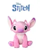 A pink plush toy of the character Stitch from Disney's Lilo & Stitch, sitting on a white background with the Disney Stitch logo above it. Voir les images du produit