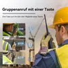 Construction site with workers using walkie-talkies. Voir les images du produit