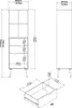 Calicosy - Scaffale 2 cassetti, 1 anta bianco e rovere Anteprima dell’immagine prodotto 8