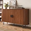 Merax Sideboard mit Schiebetüren und 4 Innenfächer, Kommode Produktbild-Vorschau 2