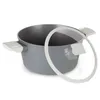 A gray pot with a clear glass lid is shown against a white background. Náhled obrázku produktu