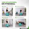 Tunturi Anti Burst Fitnessball mit Pumpe - Yoga-Ball 75 cm Produktbild-Vorschau 3