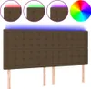 vidaXL LED Kopfteil Dunkelbraun 180x5x118/128 cm Stoff Produktbild-Vorschau 1