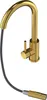 A gold kitchen faucet with a pull-out spout and hose. Podgląd zdjęcia produktu
