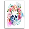 Leinwandbild bemalter totenkopf in blumen 80x120 cm Feeby Produktbild-Vorschau 3