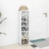 vidaXL Armoire à chaussures blanche 27,5x27x102 cm Bois Voir les images du produit 4