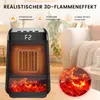 Elektrischer Heizlüfter mit 3D-Flammeneffekt, leise & Produktbild-Vorschau 5