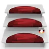 Three red, half-round stair mats are stacked on white steps. Produktbild-Vorschau