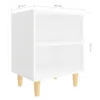 vidaXL Nachttisch mit Massivholz-Beinen Weiß 40x30x50 cm -  Produktbild-Vorschau 7