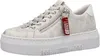 A white platform sneaker with a side zipper and a red tag. Náhľad obrázku produktu