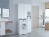 Waschmaschinenschrank Badschrank Badregal lange Tür Weiss Produktbild-Vorschau 3