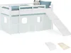 Homestyle4u Kinder Hochbett 90x200 Rutsche Matratze Vorhang Produktbild-Vorschau 1