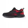 A single red and black safety shoe is shown against a white background. Produktbild-Vorschau