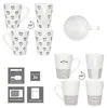 6er Set Cupid Kaffeebecher 250ml Porzellan schwarz-weiß Produktbild-Vorschau 4