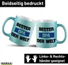 Huuraa Glitzertasse Bester Opa der Welt 330ml Blau Keramik Produktbild-Vorschau 2