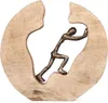 Skulptur Push and Work 29 x 28 cm Black Gold Mangoholz Alu Produktbild-Vorschau 11