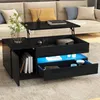Merax Couchtisch anhebbar mit LED, Sofatisch mit Schublade Produktbild-Vorschau 2