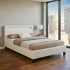 Polsterbett MIRASOL 120x200 cm, Weiß - Einzelbett mit LED Produktbild-Vorschau 5