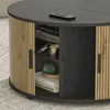 Table basse Vicco Selva Chêne/noir 80x80cm avec porte Voir les images du produit 4