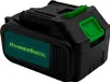 A black battery pack with green accents and branding. Produktbild-Vorschau