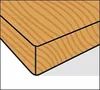 A close-up view of the corner of a wooden object with visible wood grain and a black outline. Podgląd zdjęcia produktu