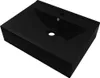 vidaXL Lavabo in Vetroceramica rettangolare nero con foro Anteprima dell’immagine prodotto 1
