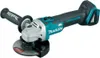 A cordless angle grinder with a cutting disc attached, shown from a three-quarter side view against a white background. Produktbild-Vorschau