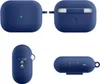 Four different views of a dark blue silicone case for Apple AirPods Pro 2. Produktbild-Vorschau