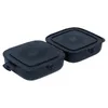 Two black lunchboxes are shown side-by-side on a white background. Podgląd zdjęcia produktu