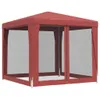 vidaXL Tenda per feste con 4 pareti laterali in rete rossa Anteprima dell’immagine prodotto 5