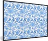 MuchoWow® Gerahmtes Poster Blumen - Muster - Blau 90x60 cm Produktbild-Vorschau 1