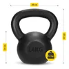 4FIZJO Gusseiserne Kettlebell 14 kg, Trainingsgewicht für Produktbild-Vorschau 8