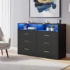 VASAGLE Kommode mit LED-Beleuchtung und Ladestation, 6 Produktbild-Vorschau 3