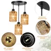 Lampada da tavolo a sospensione in rattan 3 fiamme lampada Anteprima dell’immagine prodotto 3